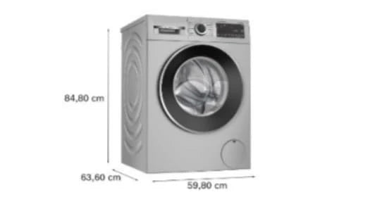 Bosch WGA254ISIN washing machine with dimensions 84.80 cm height, 59.80 cm width and 63.60 cm depth