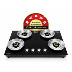 Beyond Quantum Pro 4 Burner Gas Stove | Auto Ignition | 5 Star