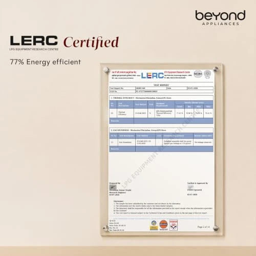 Beyond Appliances Quantum Pro 4 Burner | Gas Saver Stove | 5 Star Energy Rated |10 Year Warranty | Auto Ignition | 77% Energy Efficient| Full Brass burners | LPG & PNG | ISI & LERC Certified