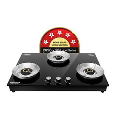 Beyond Quantum Pro 3 Burner Gas Stove | Auto Ignition | 5 Star