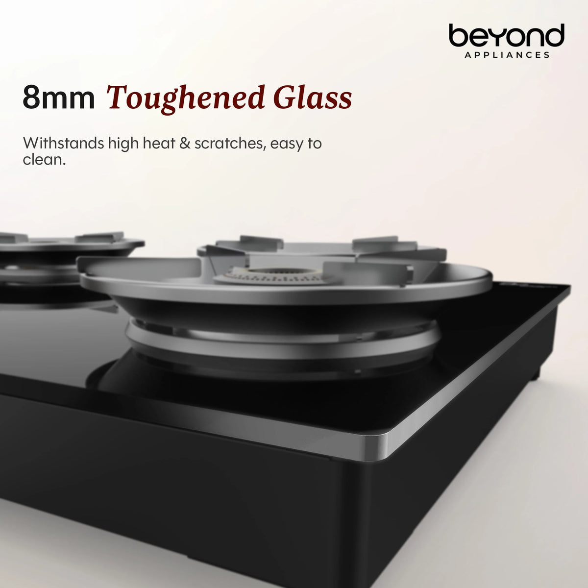 Beyond Appliances Quantum Pro 3 Burner | Gas Saver Stove | 5 Star Energy Rated |10 Year Warranty | Auto Ignition | 77% Energy Efficient| Full Brass burners | LPG & PNG | ISI & LERC Certified