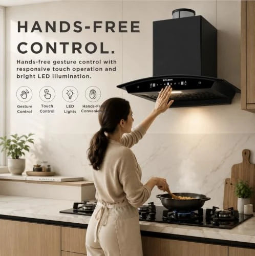 Hood Delight Pro 1500 m³/hr Filterless Autoclean Plug N Play Chimney|Free installation|Touch&Gesture Control