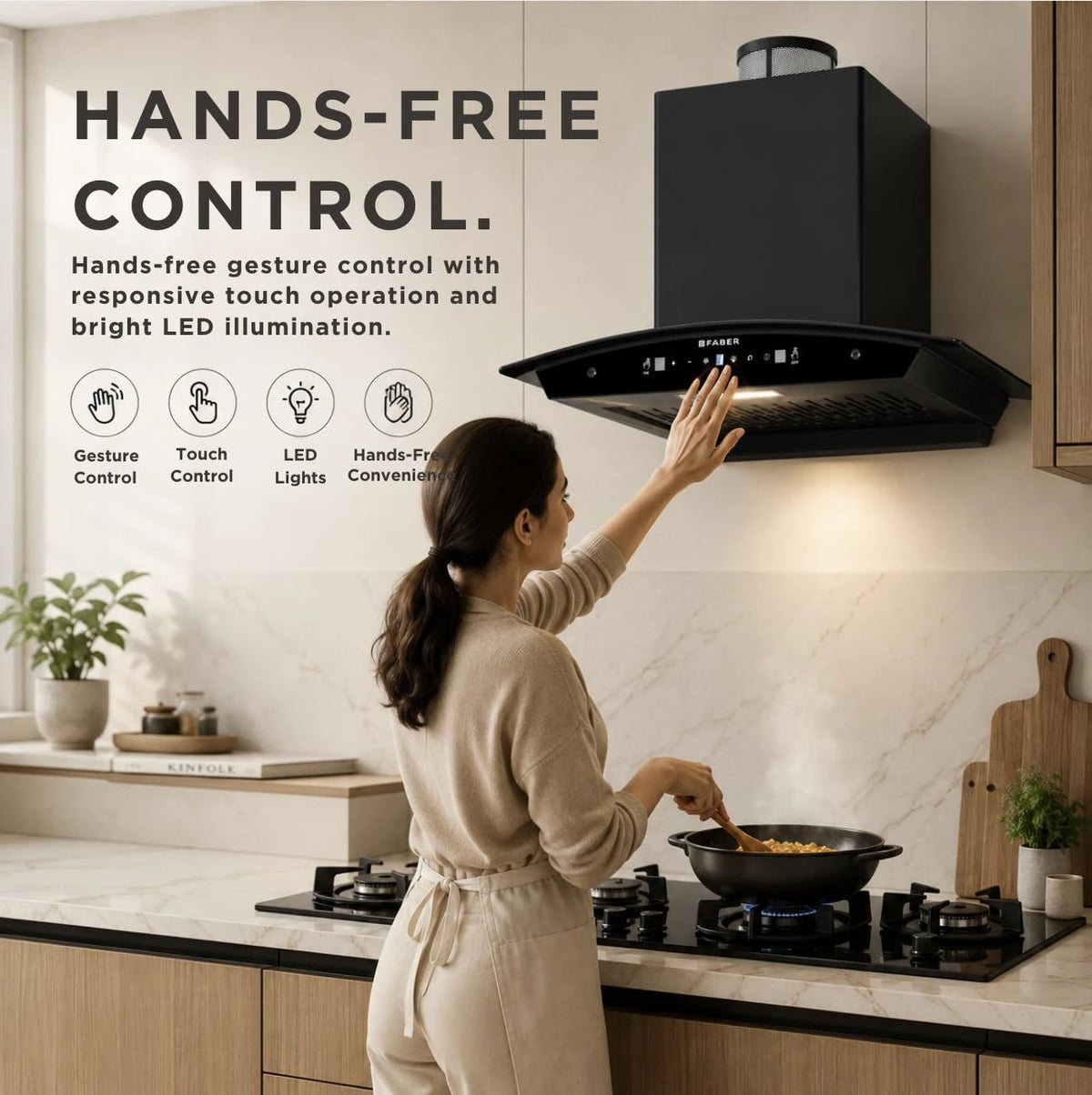 Hood Delight Pro 1500 m³/hr Filterless Autoclean Plug N Play Chimney|Free installation|Touch&Gesture Control