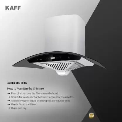 Kaff Ambra DHC SS Stainless Steel 90 Cm Kitchen Chimney