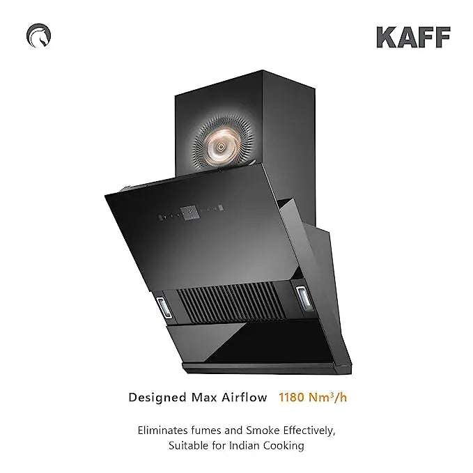 KAFF HAWK DHC 60 Chimney | Filter-Less + Dry Heat Auto Clean Technology | Automatic Slide Open Glass Panel | Gesture Control