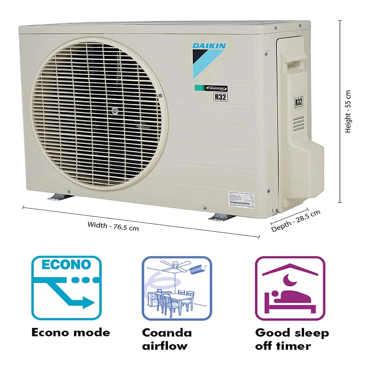 Daikin 1 Ton 3 Star Inverter Split AC (Copper, ATKL35TV16, White)