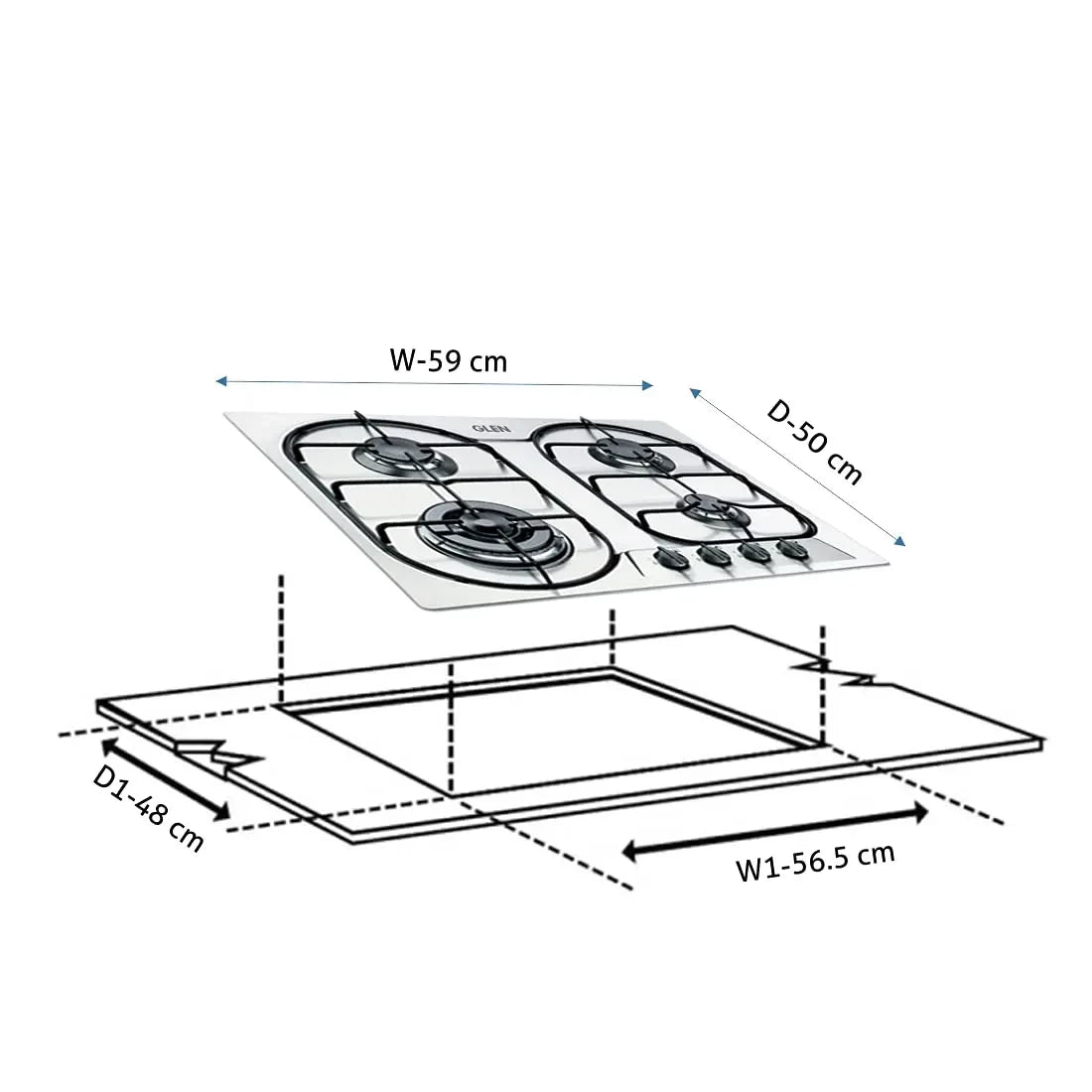 Glen GL 1061 TR SS Auto Built In Hob Cooktop