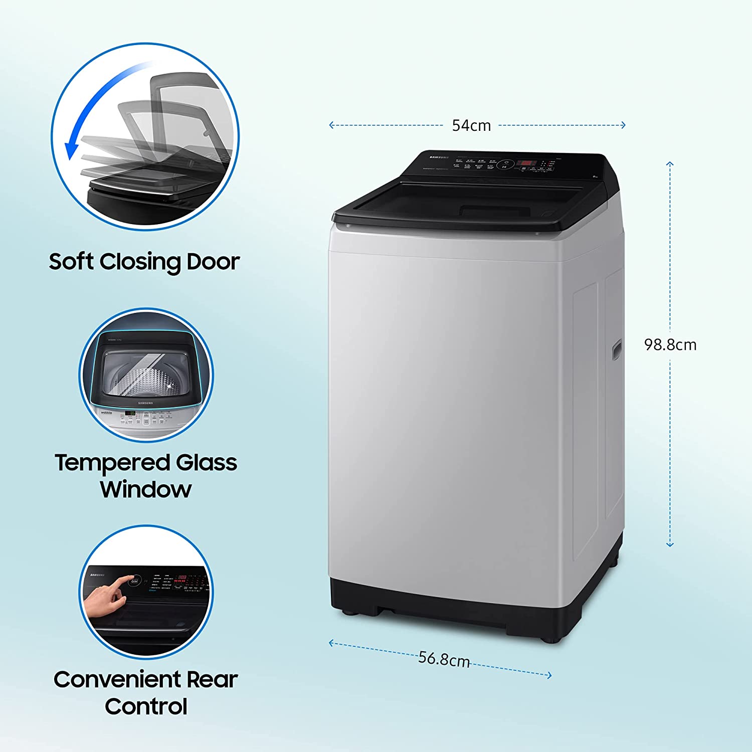Samsung 8 Kg Inverter 5 Star Washing Machine WA80BG4441BG Light Gray