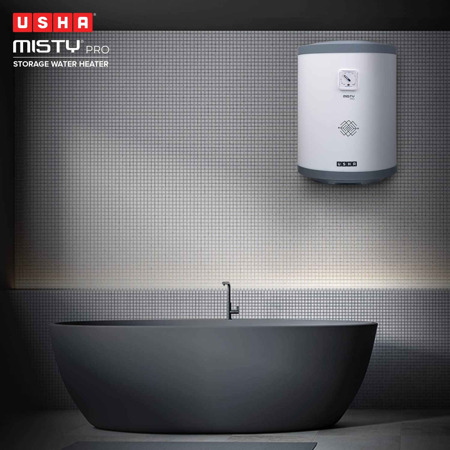 Usha Misty Pro 10 Litre 5 Star Water Heater Twinkling Grey