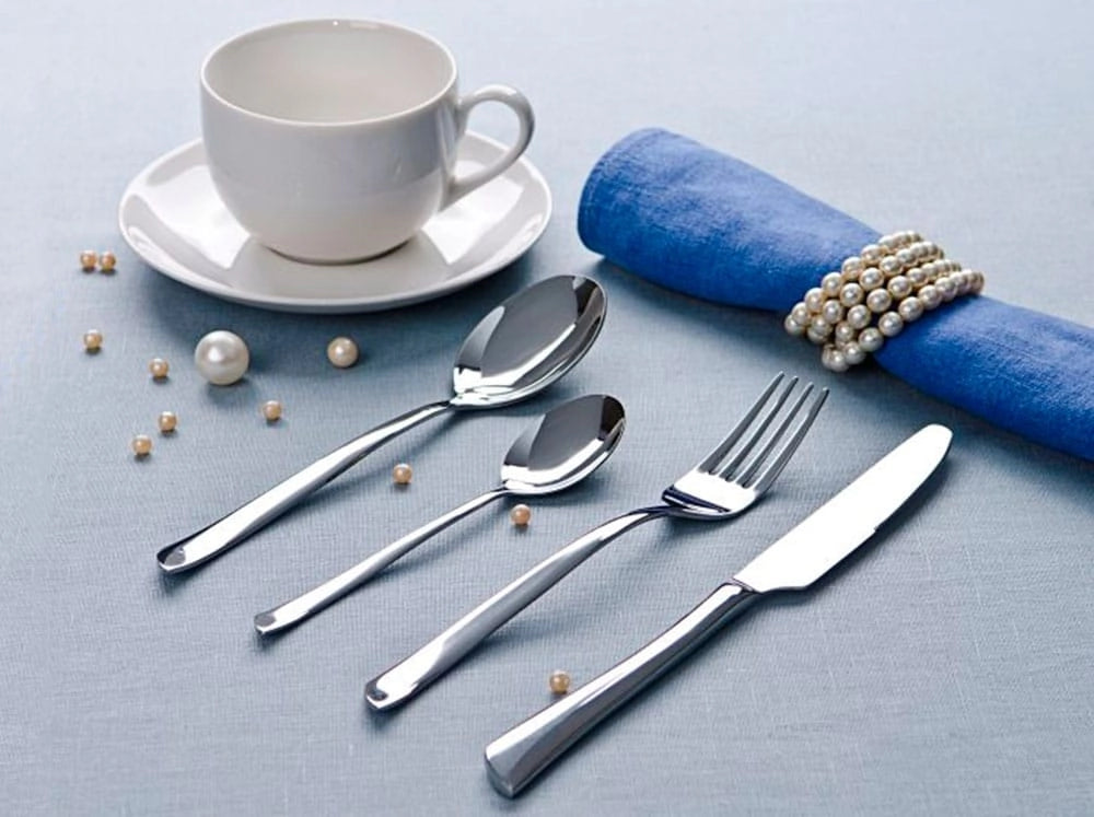Dinette Waves Cutlery Set D-129 , 24-Piece, Silver
