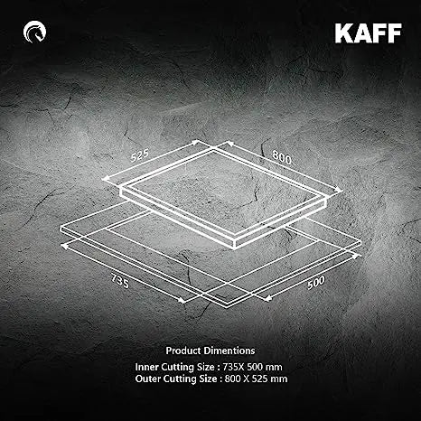 Kaff NVH 804 Built-in Hob |high-Efficiency Full Brass Burners | Tempered Glass with Unique Dotted Design
