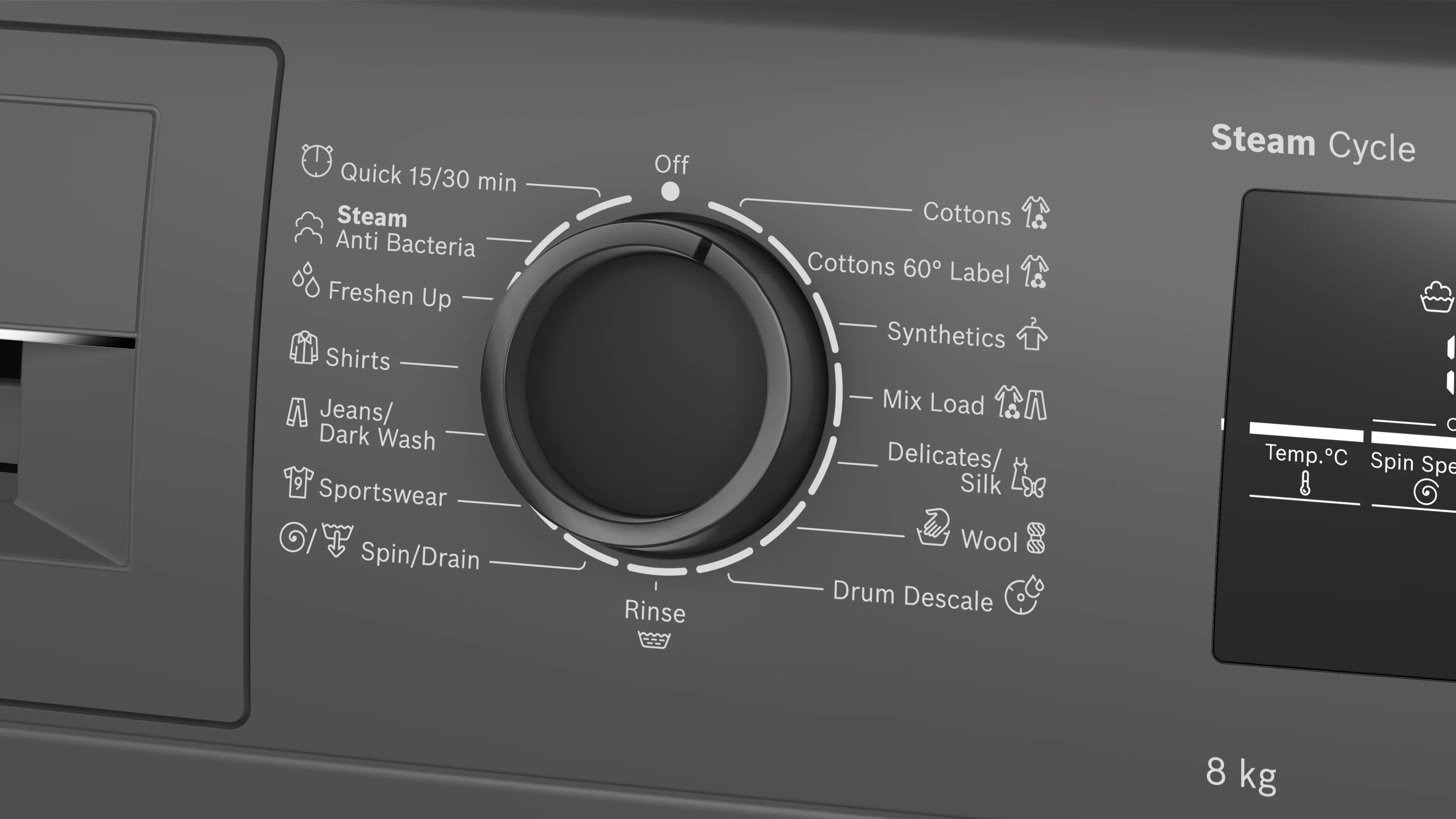 Bosch 8 kg 5 Star Fully-Automatic Front Loading Washing Machine (WAJ2826CIN, Black Grey, AI active water plus, In-Built Heater)