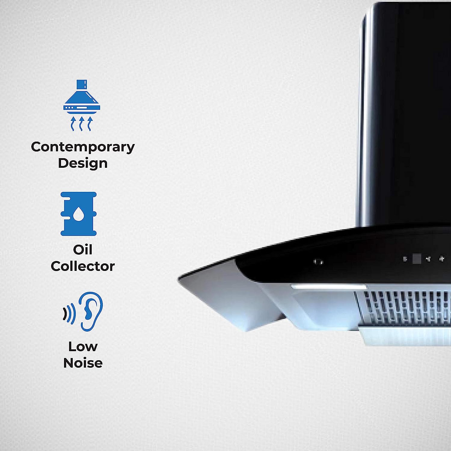 Elica Wall Mounted Auto Clean 90 cm 1400 m3/h Black Chimney ( WD TFL HAC 90 MS NERO )