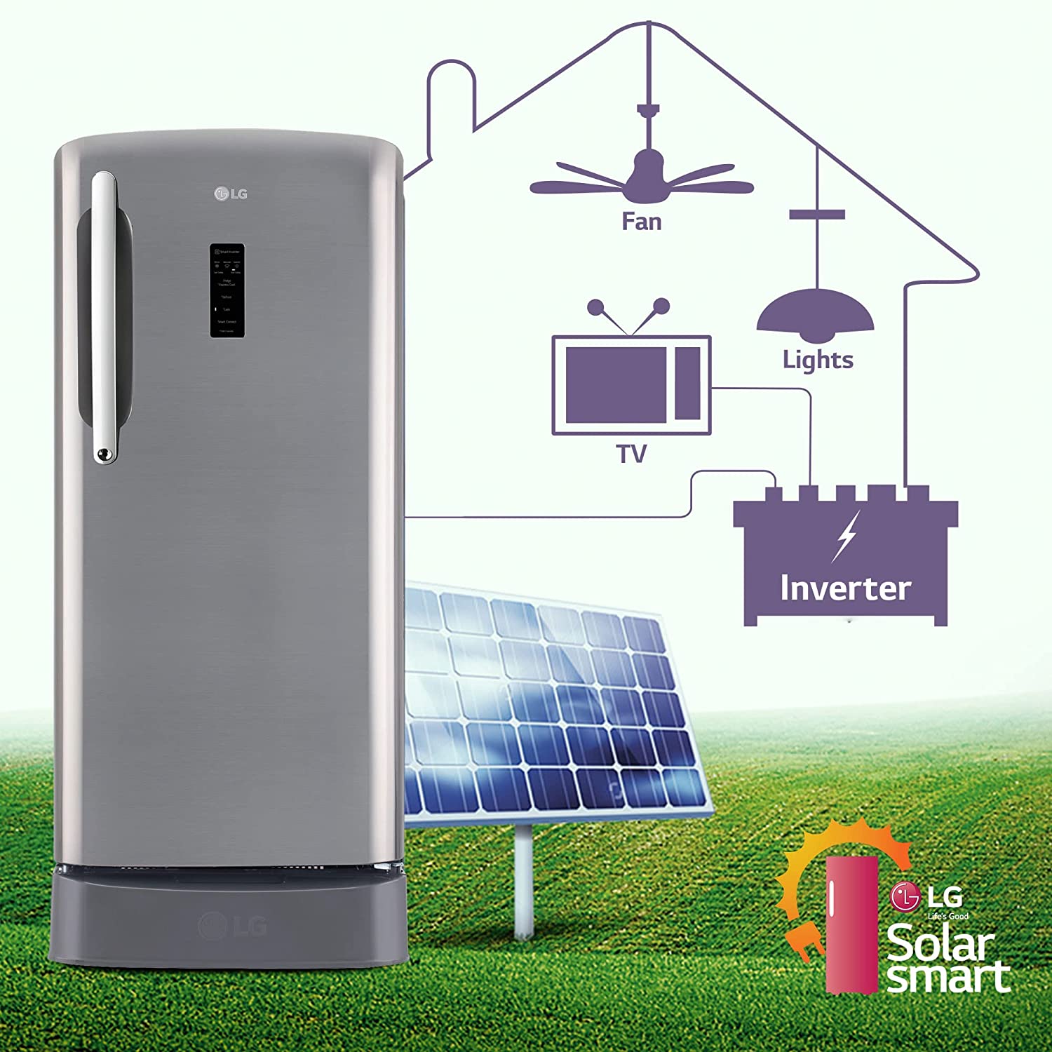 LG 201 L 5 Star Inverter Direct-Cool Single Door Refrigerator (GL-D211CPZU, Shiny Steel, Base stand with drawer)