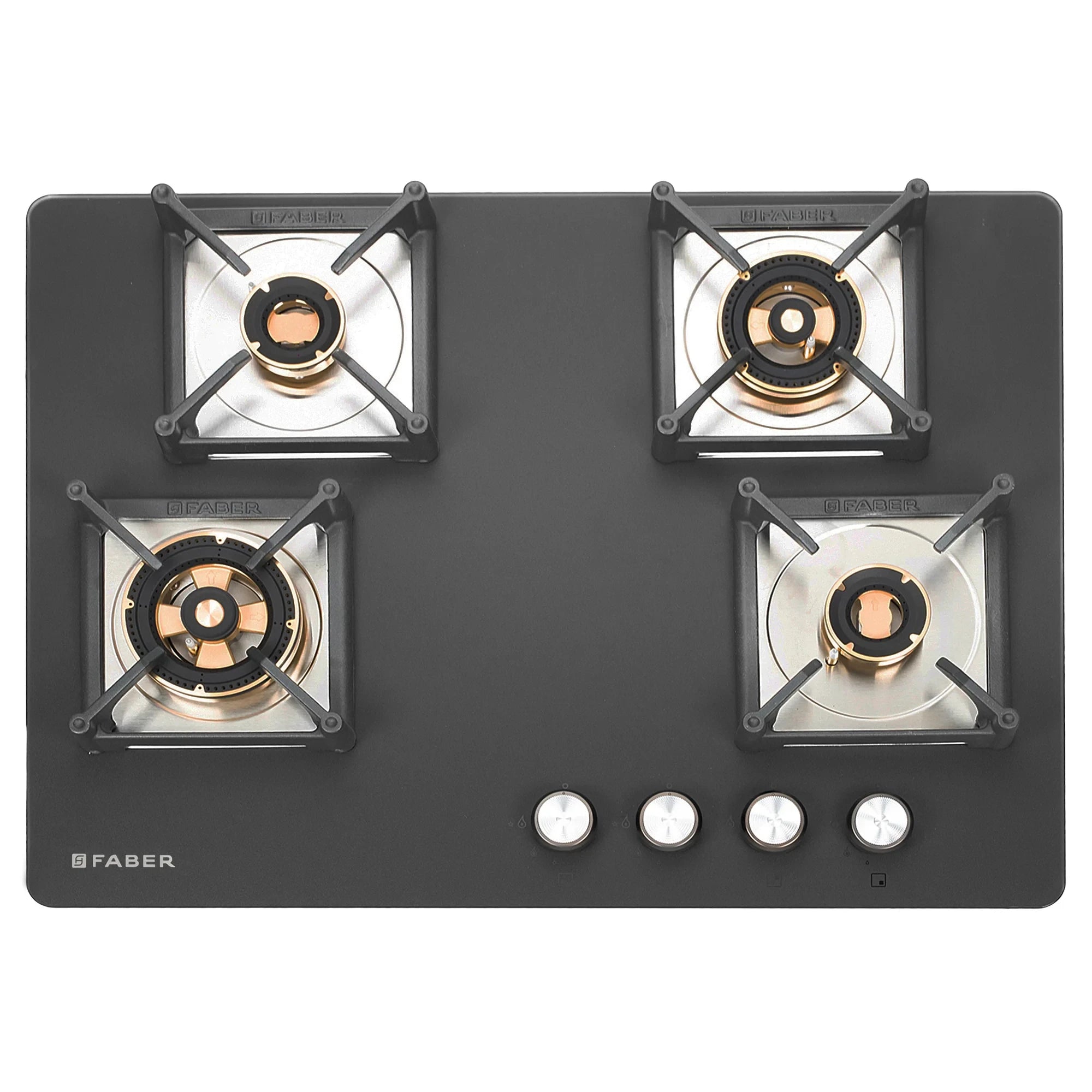 Faber HOB BELLA HT 754 BR 5 Full Brass Burners AI Black 75Cm