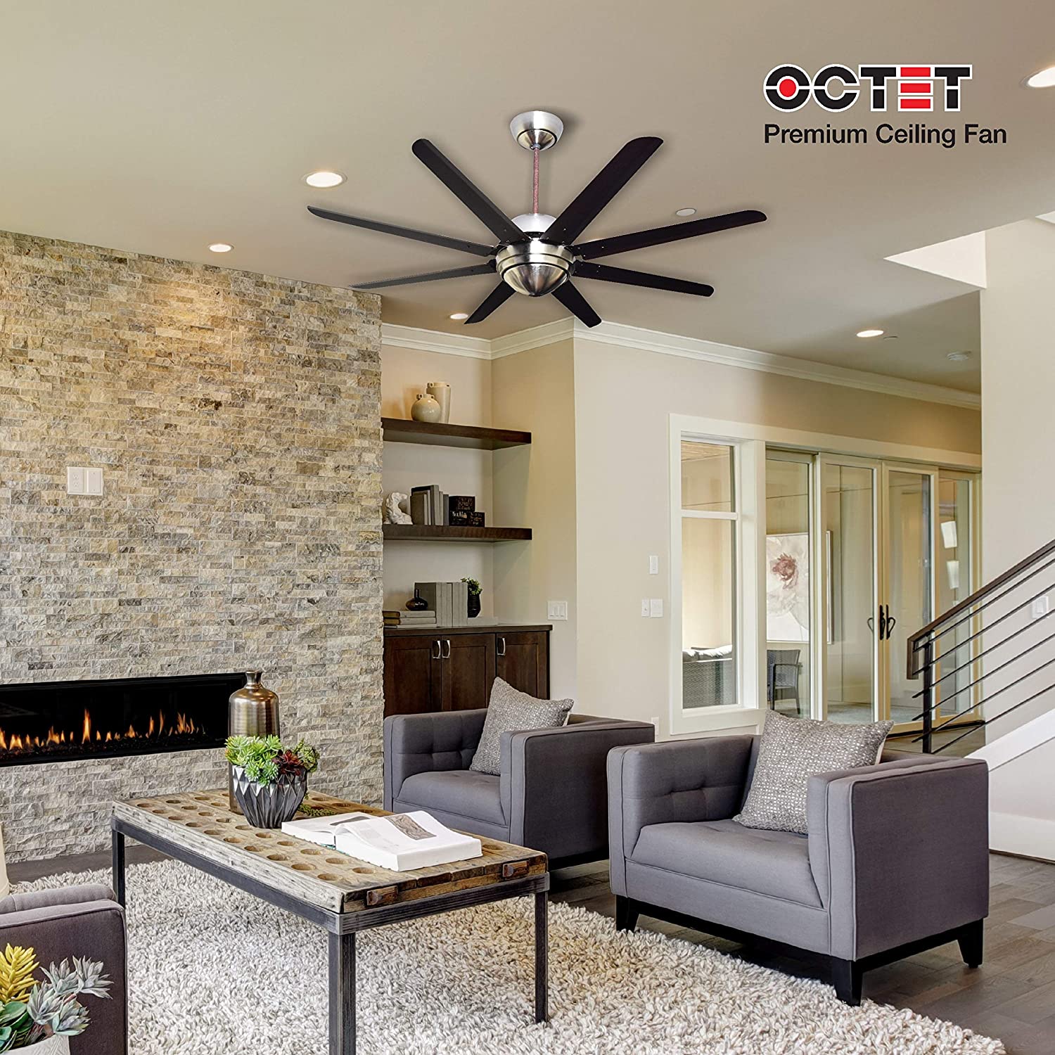 Havells Octet 1320mm Ceiling Fan Brushed Nickel