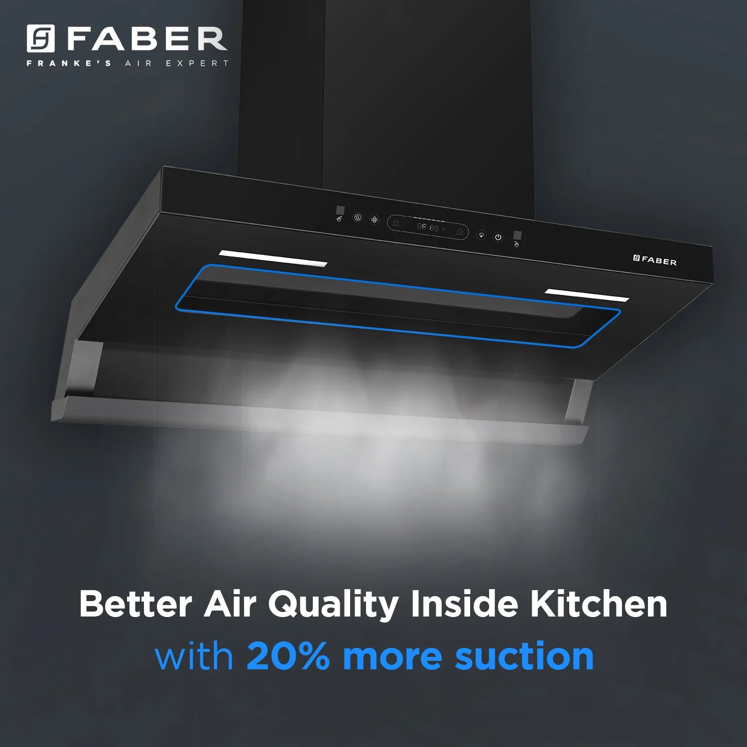 Faber 90 cm Wall Mounted Chimney VIVID FL HC BK 90