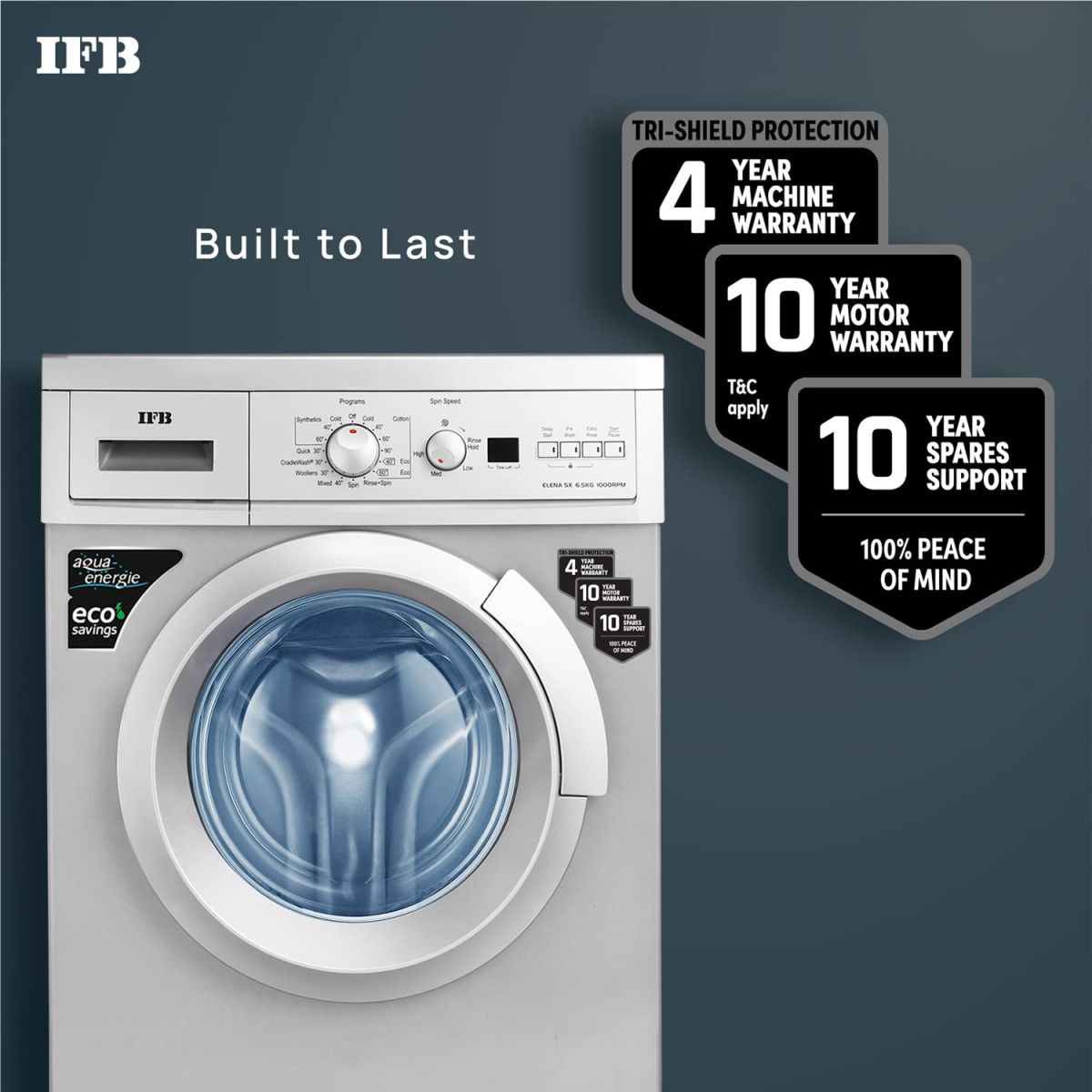 IFB 6.5 Kg Fully-Automatic Front Loading Washing Machine (Elena SX 6510, SX -Silver, In-Built Heater)