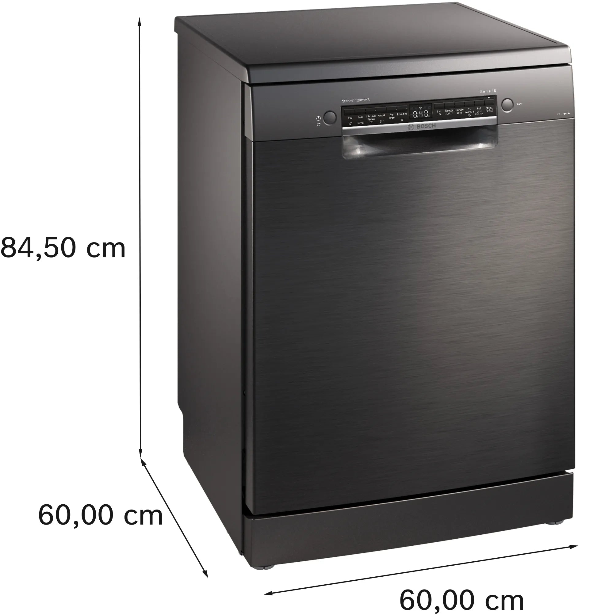 Bosch SMS6HMC00I Series 6, Bosch free-standing dishwasher, 60 cm, Brushed black steel anti-fingerprint
