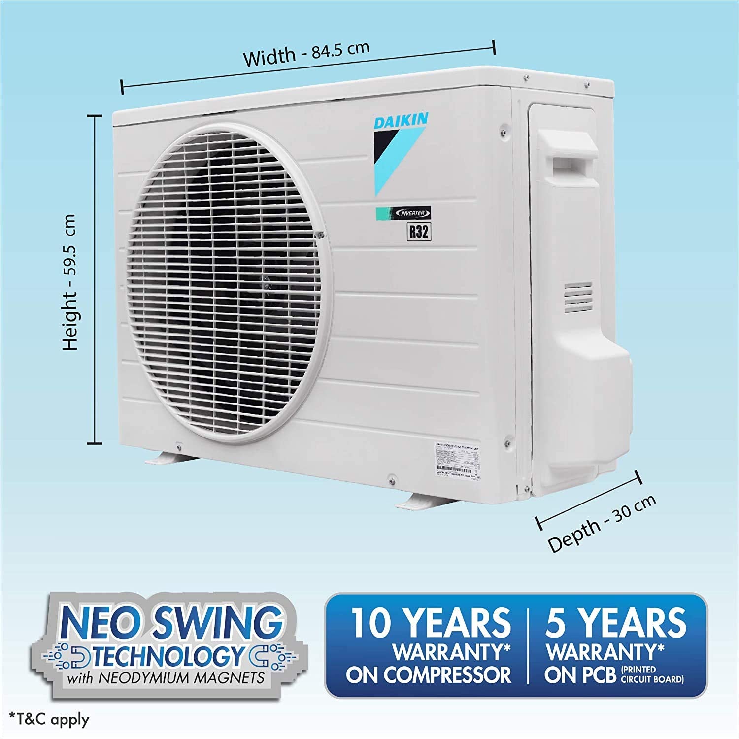 Daikin 1.5 Ton 5 Star Wi-Fi Inverter Split AC (Copper, Anti Microbial Filter, 2020 Model, FTKR50TV, White)