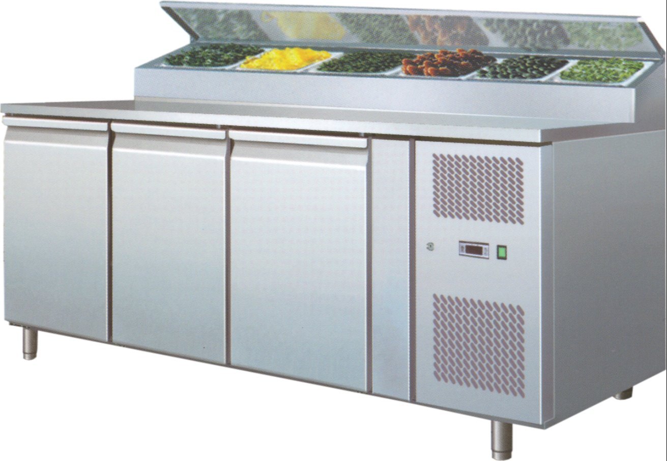 Celfrost 497L 3-Door Prep Counter (SH 3080 G) Ventilated Cooling, SS-304