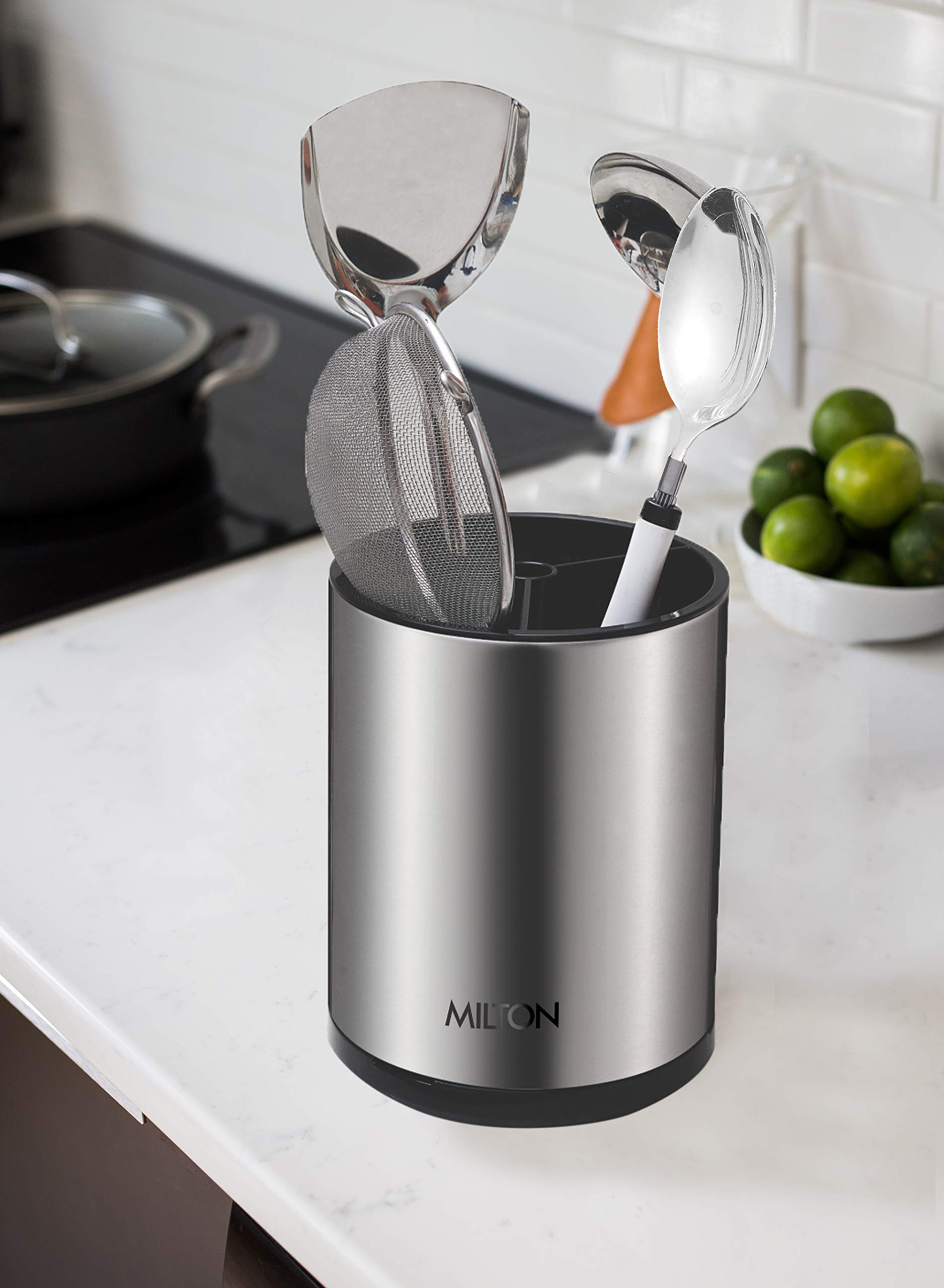 Milton Stainless Steel Rotating Cutlery Stand, Silver