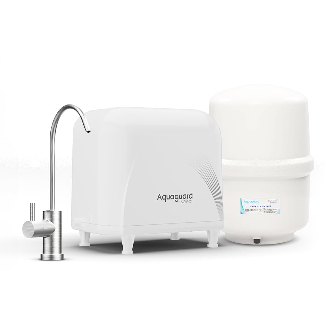 Aquaguard Select Designo 9-Stage Under The Counter Water Purifier | RO+UV+Active Copper Tech | Taste Adjuster | 8L Storage | Inbuilt Pressure Pump | Suitable for Tanker, Borewell & Municipal