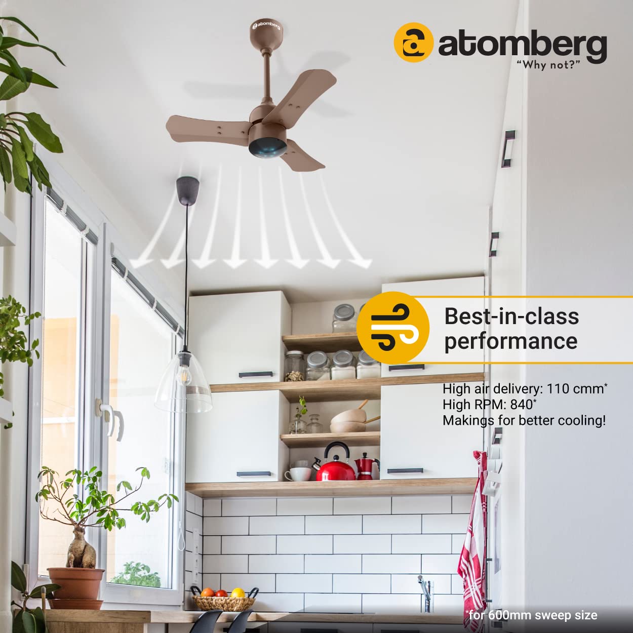 atomberg Renesa+ 600mm BLDC Ceiling Fans Earth Brown