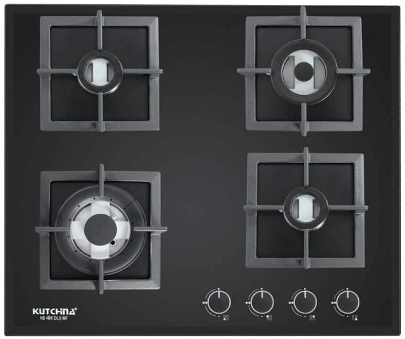 Kutchina HB 4BK DLX MF Glass Automatic Gas Stove (4 Burners)