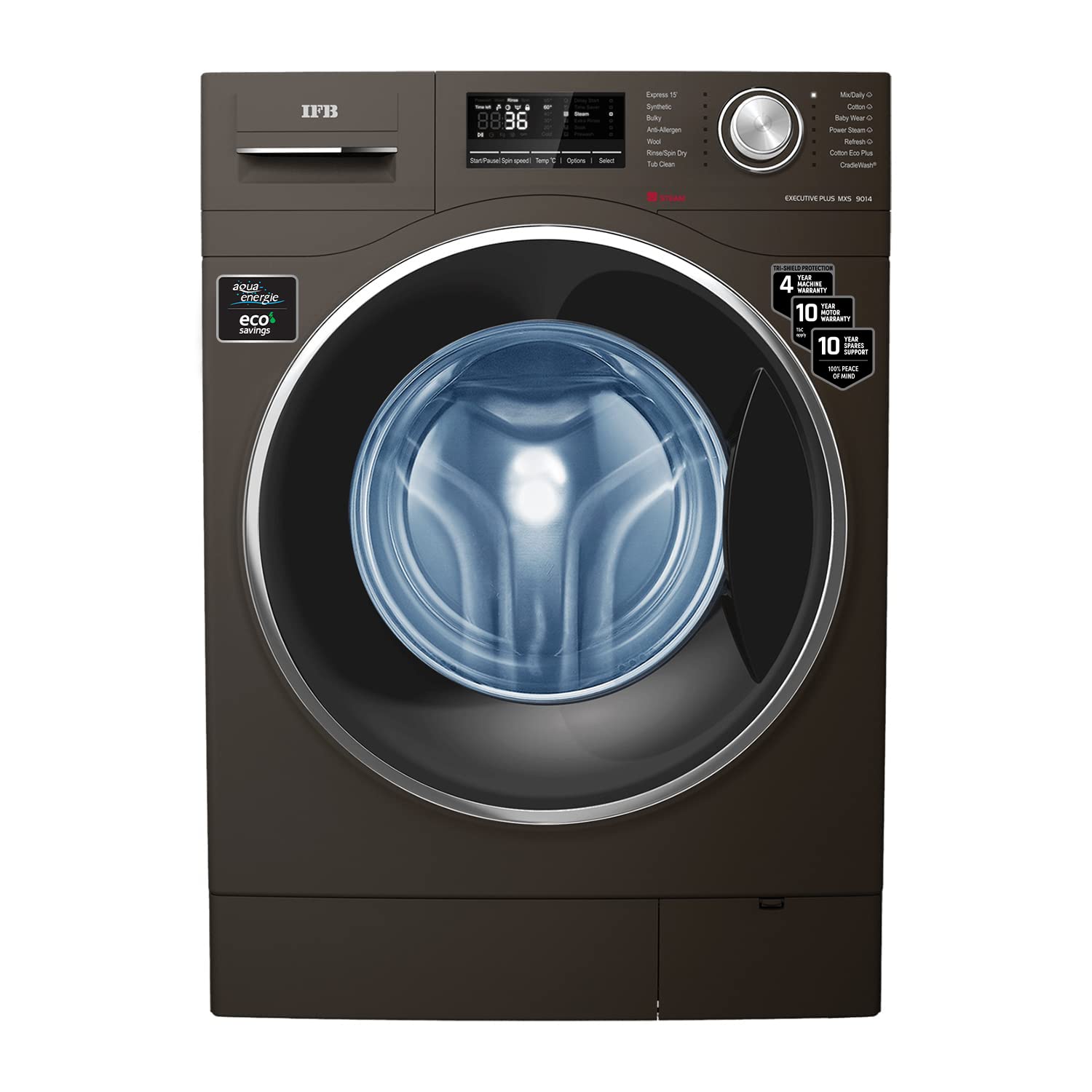 IFB 9 Kg 5 Star Front Load Washing Machine 2X Power Steam (EXECUTIVE PLUS MXS, Mocha, In-built Heater, 4 years Comprehensive Warranty) Visit the IFB Store