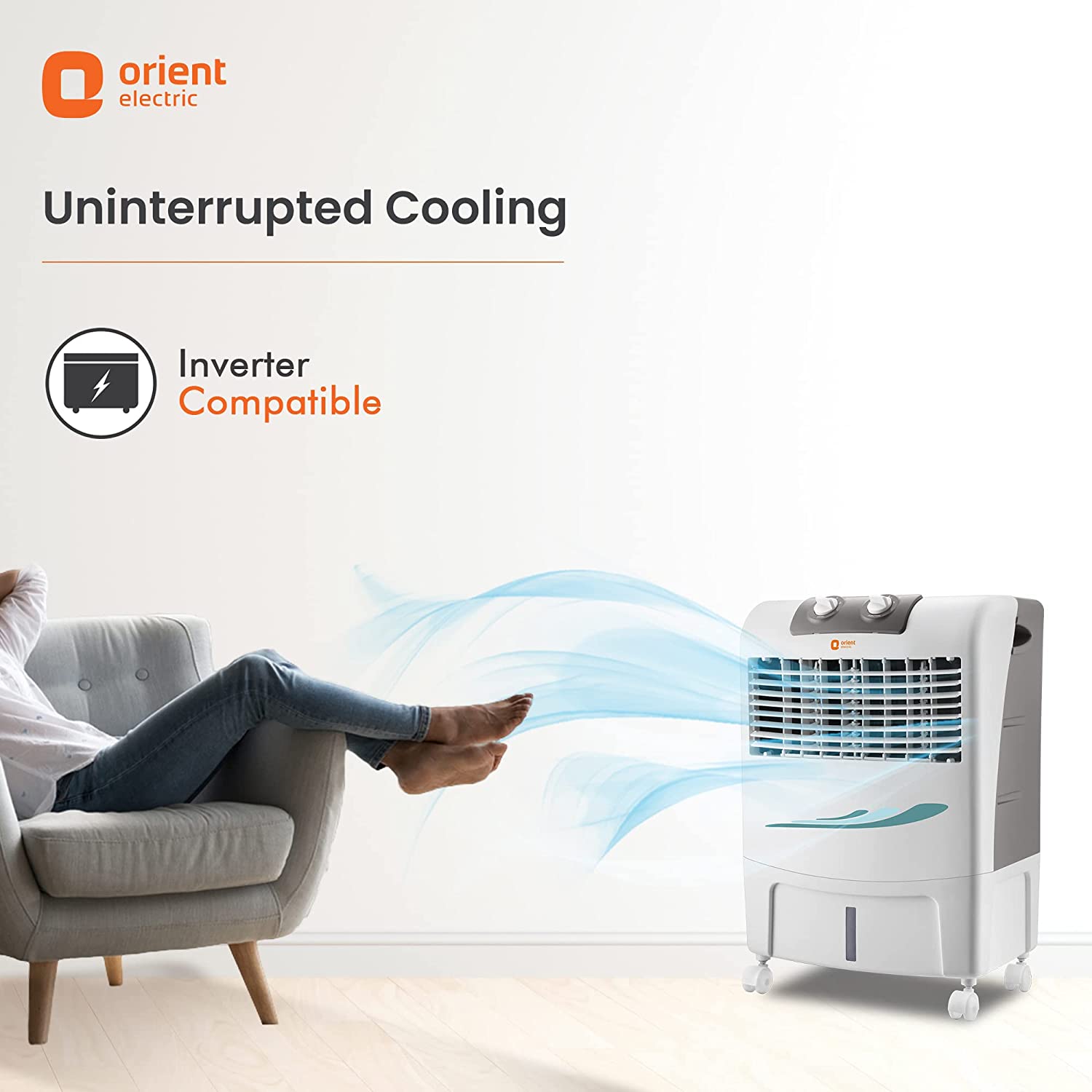 Orient Electric Smartcool Dx CP2002H 20 litres Air Cooler (White and Light Grey)