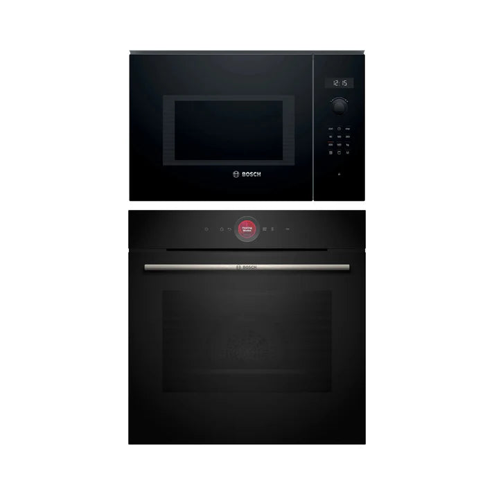 Bosch HBG7341B1 Series 8 Built-in Oven + BEL554MB0I Built-in Microwave Combo