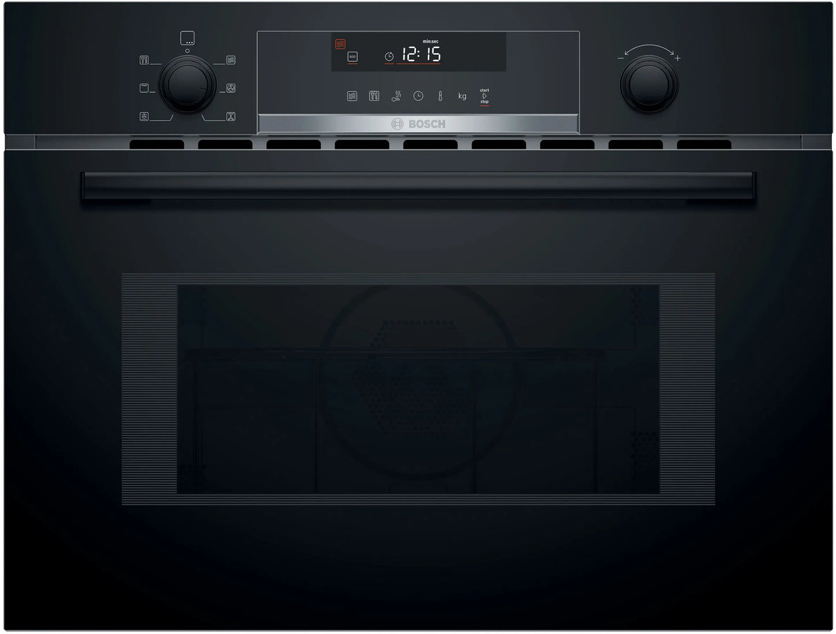 Bosch CMA585MB0I built-in microwave oven in black, front view
