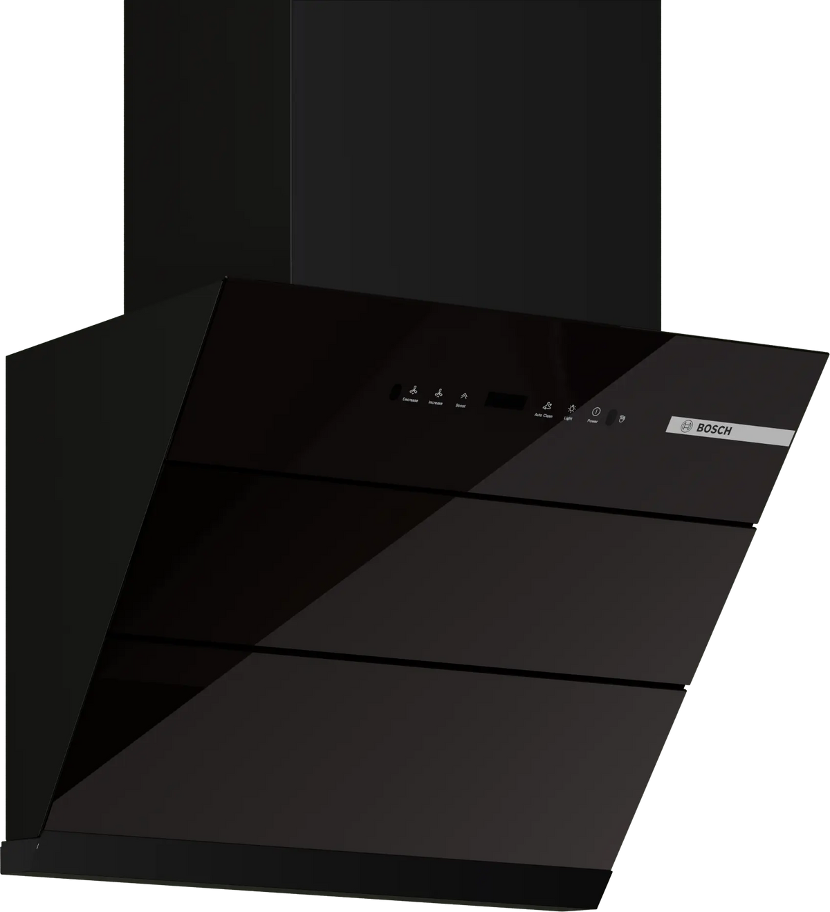 Bosch DWK61CJ60I 60 cm black wall-mounted chimney front view