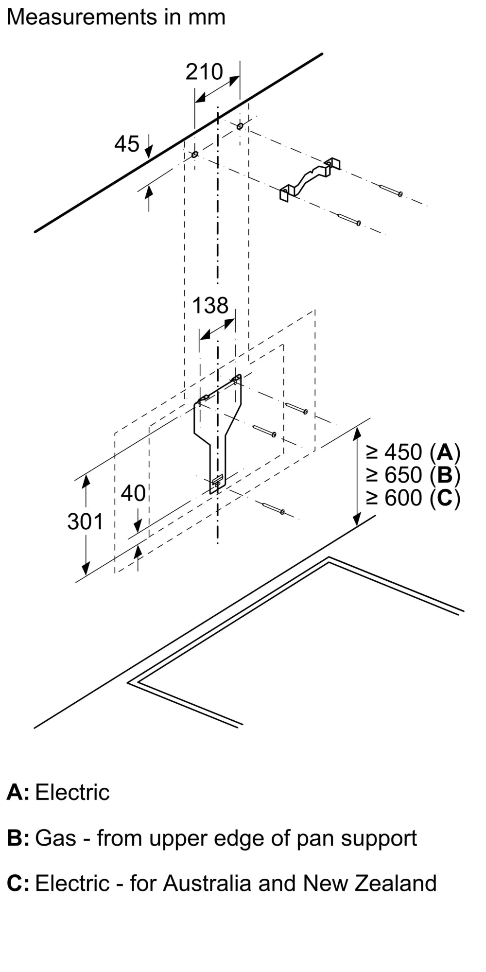 Bosch wall-mounted cooker hood feature