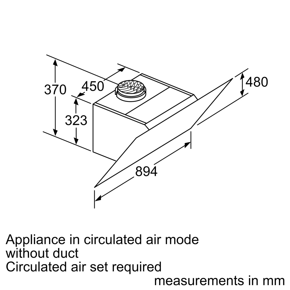 Bosch 90 cm cooker hood detail