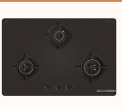 Bosch PNE7O6G20I True Brass Burner 3D 78 cm 3 Burner Built-in Gas Hob
