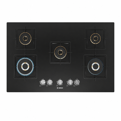 Bosch PNV9B6F10I 90 cm Black 5-Burner Built-in Glass Gas Hob