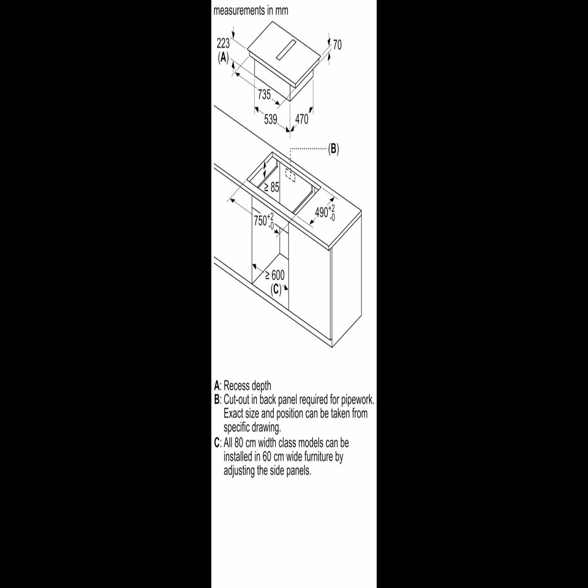 BOSCH Serie | 6 Induction hob with integrated ventilation system80 cm PVQ811F15E