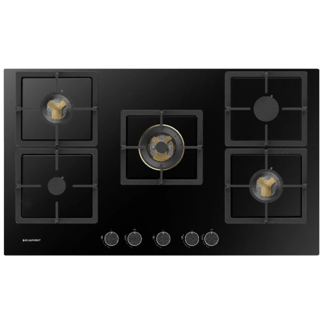 Blaupunkt 5GH85BB590 86cm Built-in Hob with 5 Full Brass Burners and Auto Ignition