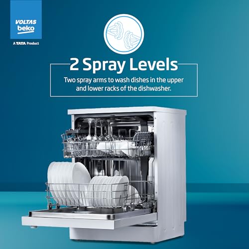 Voltas Beko 14 Place Settings Dishwasher (DF14S3, Silver)