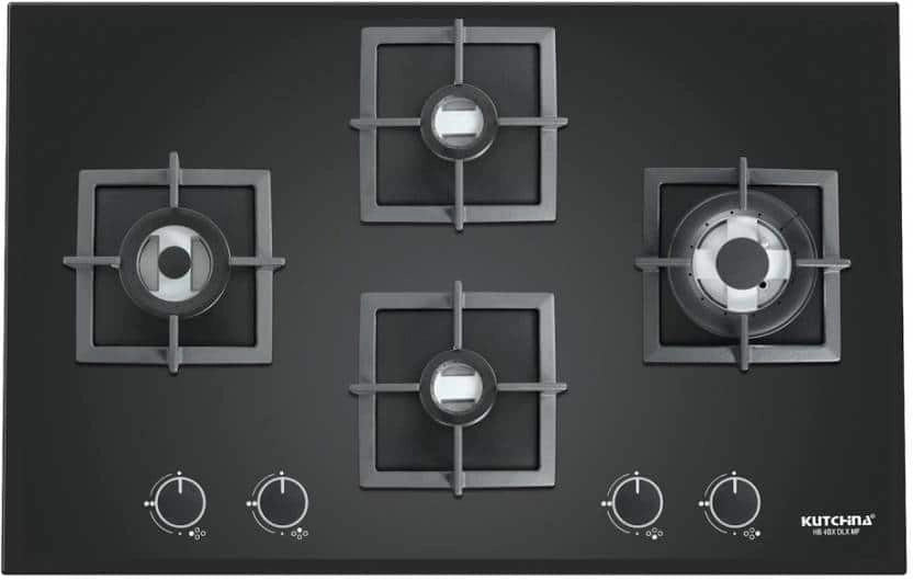 Kutchina HB 4BX DLX MF Glass Automatic Gas Stove (4 Burners)