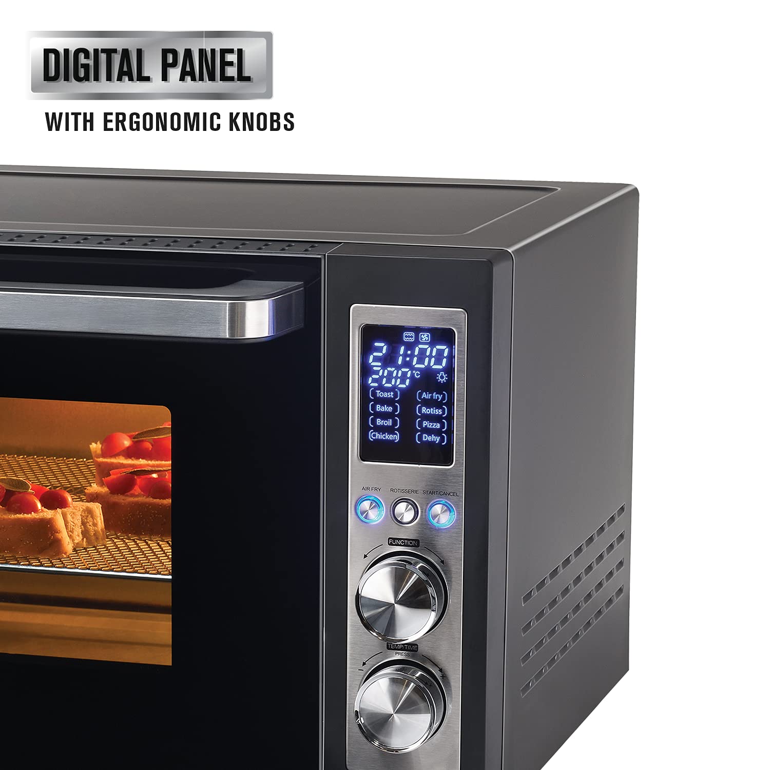 Usha CALYPSO Digital Air Fryer Oven Toaster Grill (OTG) 30 Litre capacity All in one- Air Fry, Bake, Dehydrate, Toast, Broil | Digital Display | 8 Cooking Options, 8 accessories |2 Yrs Warran