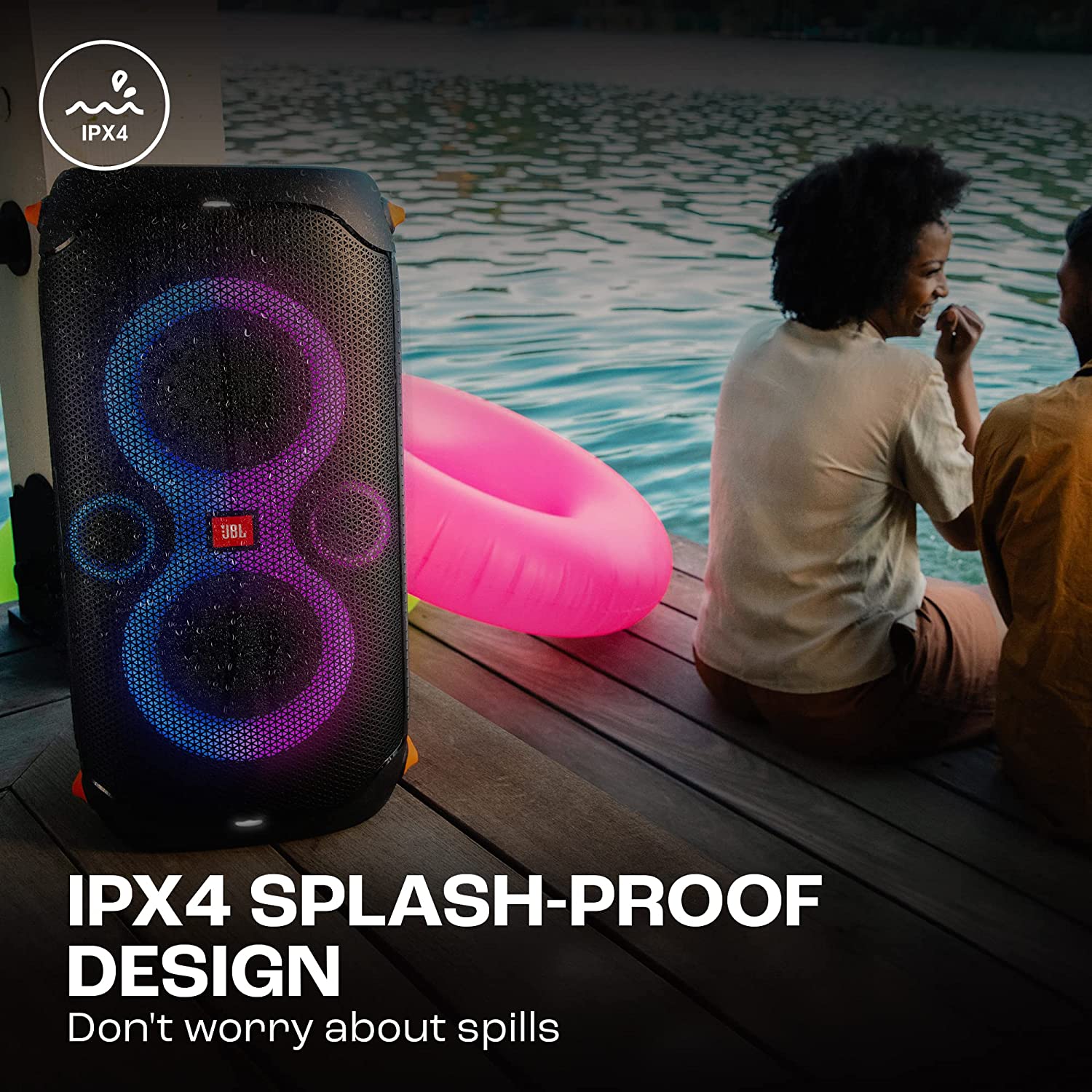 JBL Partybox 110 | Wireless Bluetooth Party Speaker | 160W Monstrous Pro Sound | Dynamic Light Show | Upto 12Hrs Playtime | Built-in Powerbank | Guitar & Mic Support PartyBox App (Black)