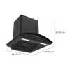 Faber Enigma BLDC HC SC FL BK 60cm 1600m3/hr Ducted Auto Clean Wall Mounted Chimney with Gesture Control (Black)