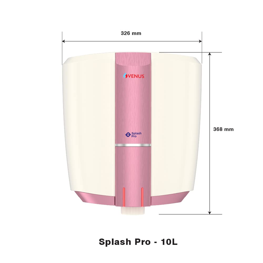 Venus Splash Pro Storage Water Heater (10 Litre, Ivory/Mystic Rose)