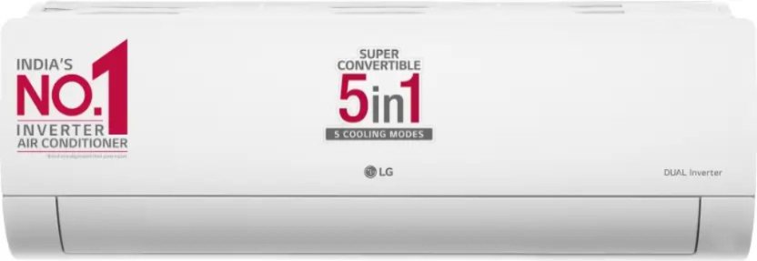 LG Super Convertible 5-in-1 Cooling 2023 Model 1 Ton 3 Star Split Inverter 2 Way Swing, HD Filter with Anti-Virus Protection AC - White (RS-Q12CNXE, Copper Condenser)