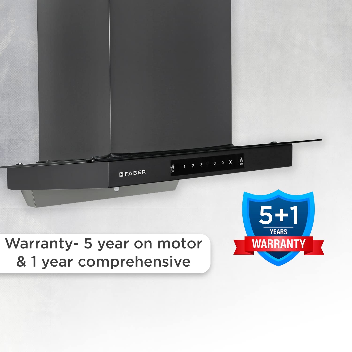Faber 60 cm 1200 m³/HR Auto-Clean Straight Glass Kitchen Chimney (Hood Mercury Pro HC SC FL BK 60, Filterless, Touch & Gesture Control, Black)