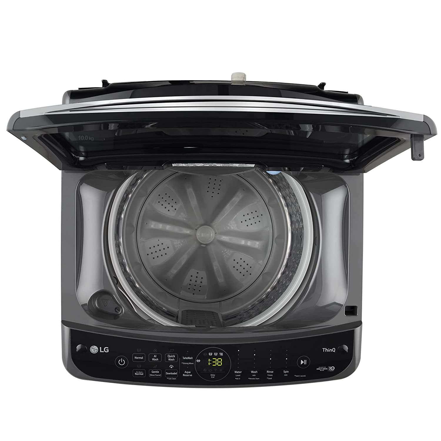 LG 10 Kg 5 Star Inverter Wi-Fi Fully-Automatic Top Load Washing Machine (THD10NWM, Middle Black, AIDD Technology)