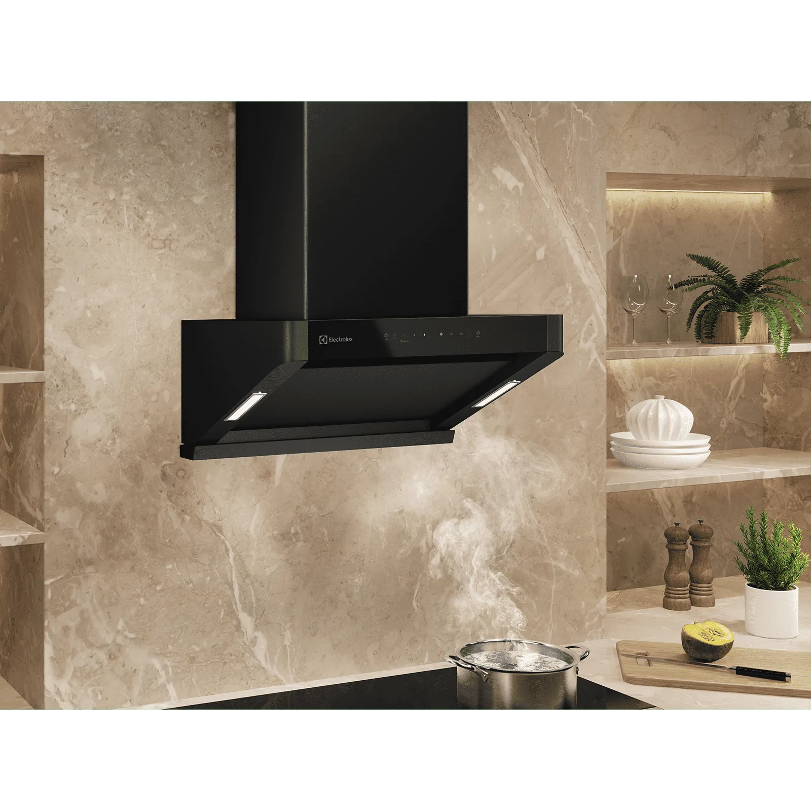Electrolux 700 Series 60cm Ducted Chimney with Gesture Control (Black): 730m3/hr Auto Clean, Wall Mounted - Review Now!